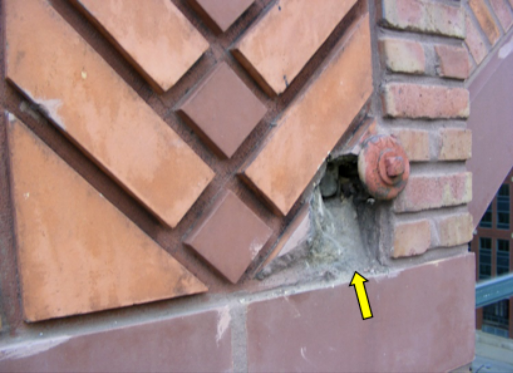 Terra cotta delamination